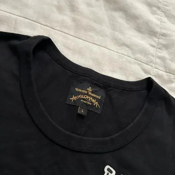 Vivienne Westwood Anglomania Black heart globe print t-shirt Size Large - Picture 4 of 8